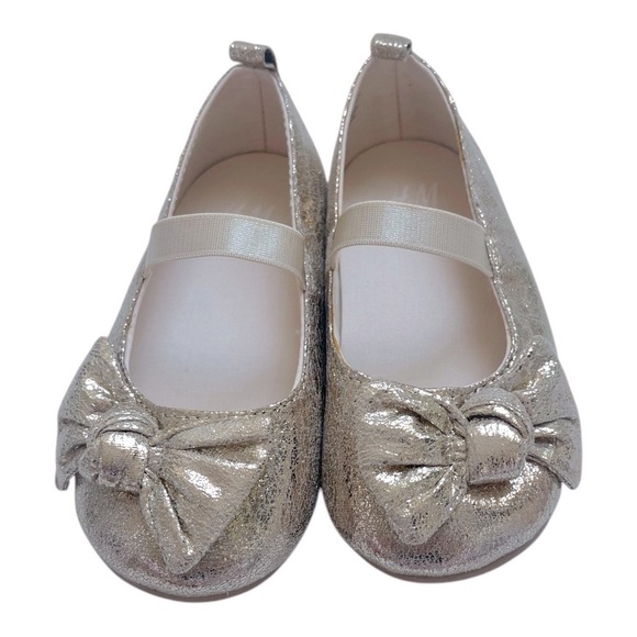 099 H&M Gold Ballet Flats - Picture 2 of 10